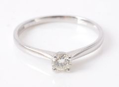 A diamond single stone ring