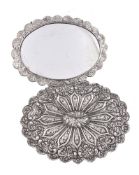 A pair of Ottoman Turkish silver shaped oval mirrors