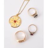 A small collection of gold coloured jewellery