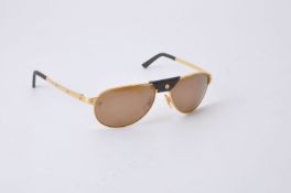 Cartier, Santos Dumont, a pair of gilt metal framed sunglasses