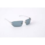 Cartier, Panthere, a pair of white metal framed sunglasses