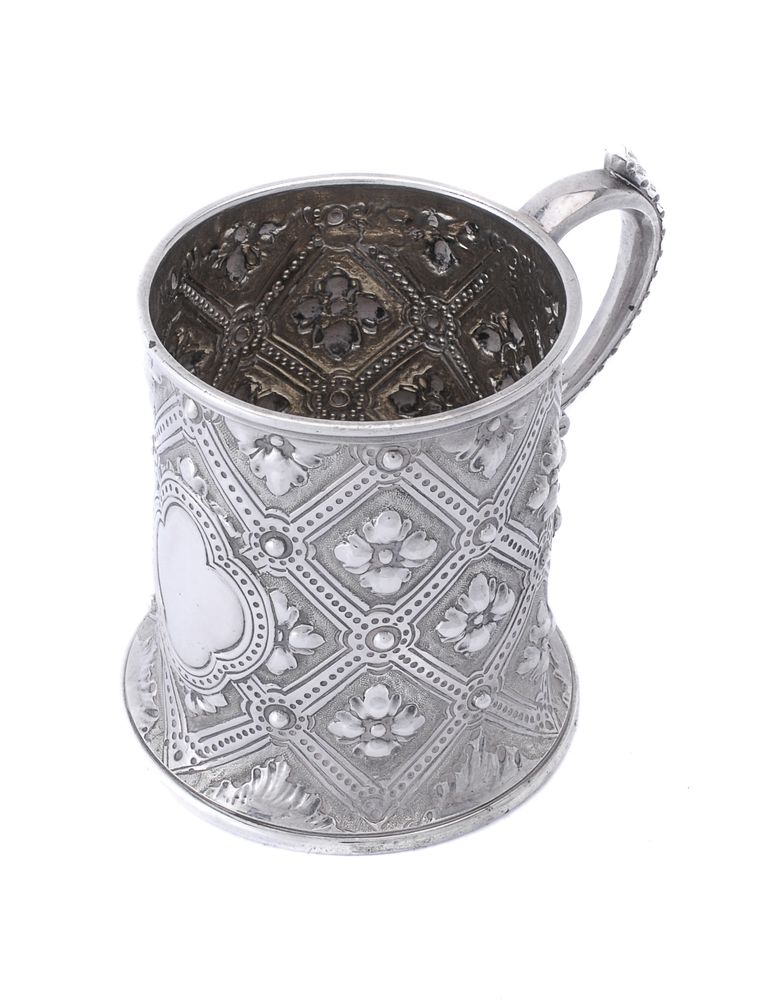 A Victorian silver straight-sided christening mug by Robert Hennell III