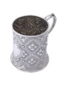 A Victorian silver straight-sided christening mug by Robert Hennell III