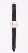 Ulysee Nardin, Bi-colour wrist watch with later painted Mickey Mouse dial