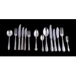 A set of ten silver King's pattern dessert spoons by William Yates Ltd