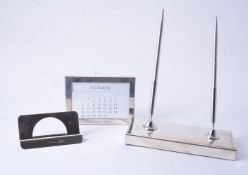 A silver mounted desk set by Tiffany & Co.