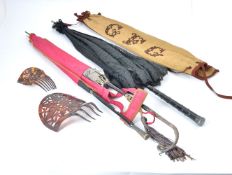 Three Italian silver mounted umbrellas