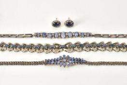 A sapphire and white sapphire bracelet