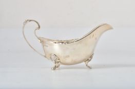 A silver oval sauce boat by Cooper Brothers & Sons Ltd