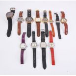 A collection of twelve assorted wrist watches