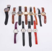 A collection of twelve assorted wrist watches