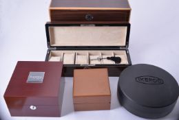 A collection of watch boxes