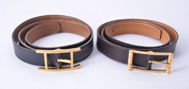 Hermes, a dark brown leather belt, circa 2001