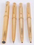 Parker, Premier, a gold plated fountain pen and two ball point pens