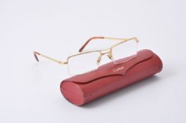 Cartier, Santos, a pair of gilt metal framed glasses