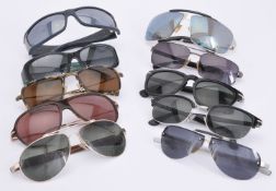 A collection of sunglasses from fashion brands