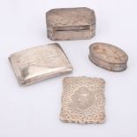 Four silver boxes