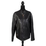 Hermes, a black leather jacket