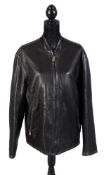 Hermes, a black leather jacket