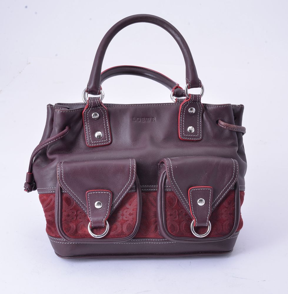 Loewe, a burgundy tote bag