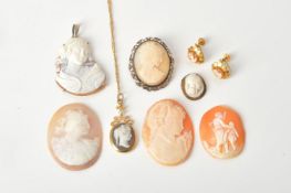 A group of cameo jewellery