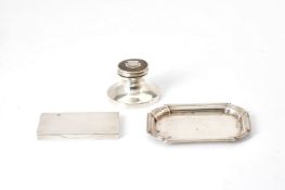 [Eton college interest] A silver and tortoiseshell capstan inkwell