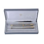 Parker, Premier Cisele, a silver fountain pen and ball point pen