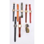 A collection of eight wrist watches