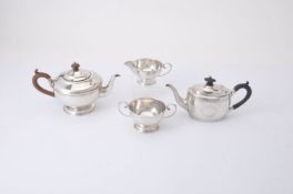 A Victorian silver oval tea pot by Henry Stratford