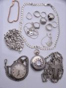 A collection of silver coloured jewellery