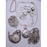 A collection of silver coloured jewellery