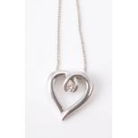 A diamond set heart pendant