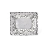 An American silver rectangular card tray by A. Jacobi & Co.