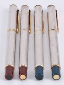 Parker, 88, two silver plated fountain pens and ball point pens