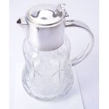 An electro-plate mounted cut glass lemonade jug