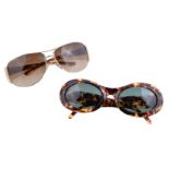 Prada, a pair of gilt and faux tortoiseshell sunglasses