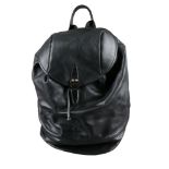 Bally, a black leather rucksack