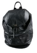 Bally, a black leather rucksack