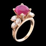 A ruby and diamond ring