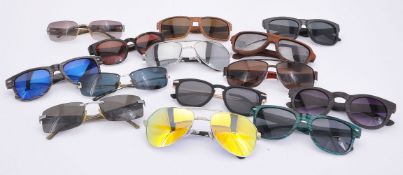 A collection of unbranded sunglasses