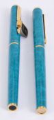 Parker, 95, a turquoise laque fountain pen and roller ball pen