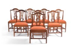 A set of eight mahogany dining chairs in George III style