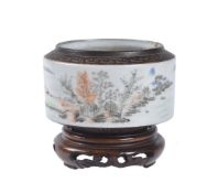 A Chinese famille rose 'Landscape' waterpot