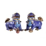 A large pair of cloisonné enamel Buddhist lions