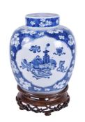 A Chinese blue and white ginger jar and cover