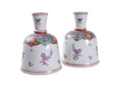 A pair of Chinese export 'Famille Rose' Hookah bases