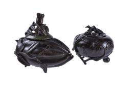 Two Chinese bronze 'Fruit' censers with covers