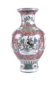 A large Chinese famille verte vase