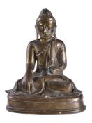 A Burmese bronze model of a buddha