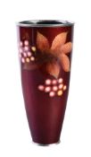 An Ando Company Cloisonne Enamel Vase of unusual conical form decorated on the ruby red ribbed groun